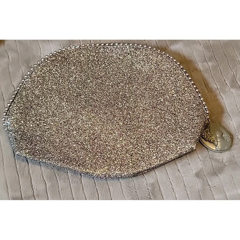 MAC Glittery Silver Makeup Bag Travel Cosmetic Case NWOB‎